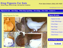 Tablet Screenshot of kingpigeons.com